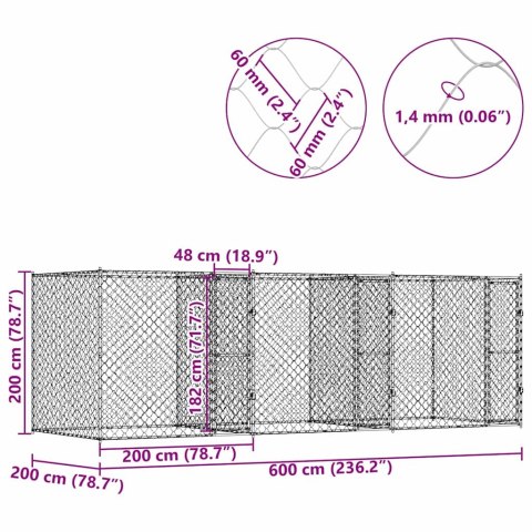 KLATKA DLA PSA STAL GALWANIZOWANA MOCNA I TRWALA OCHRONA 600X200X200