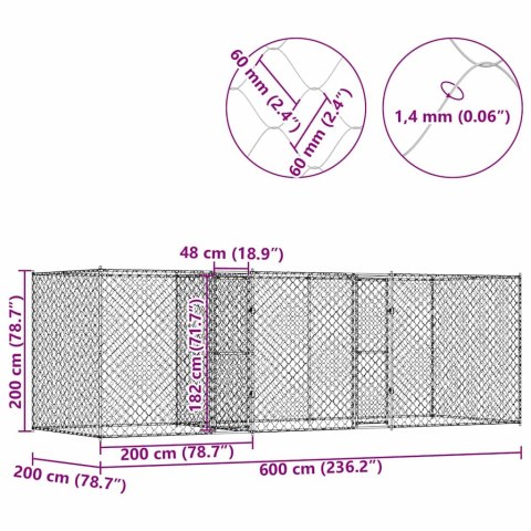 KLATKA DLA PSA STAL GALWANIZOWANA MOCNA I TRWALA OCHRONA 600X200X200