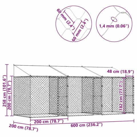 KLATKA DLA PSA STAL GALWANIZOWANA MOCNA I TRWALA OCHRONA 600X200X256