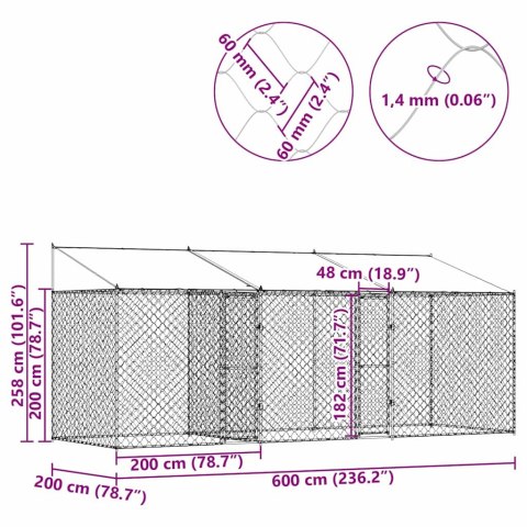 KLATKA DLA PSA STAL GALWANIZOWANA MOCNA I TRWALA OCHRONA 600X200X256