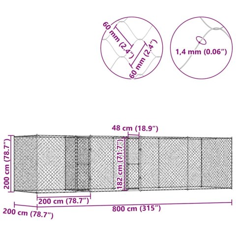 KLATKA DLA PSA STAL GALWANIZOWANA MOCNA I TRWALA OCHRONA 800X200X200
