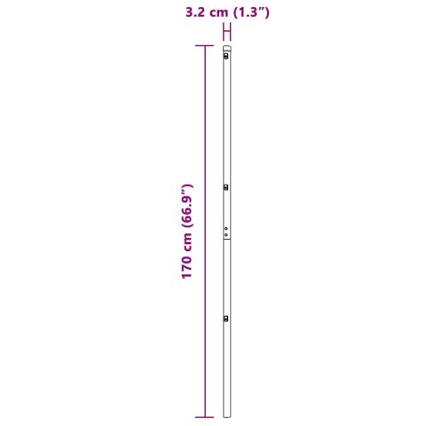 SŁUPY OGRODZENIOWE 26 SZTUK SZARY Ø32MM 170CM GALWANIZOWANA STAL