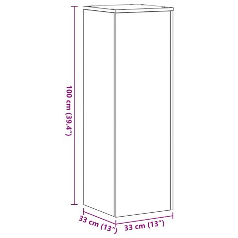 STOJAKI NA ROŚLINY 2 SZT. CZARNY DĄB 33X33X100CM