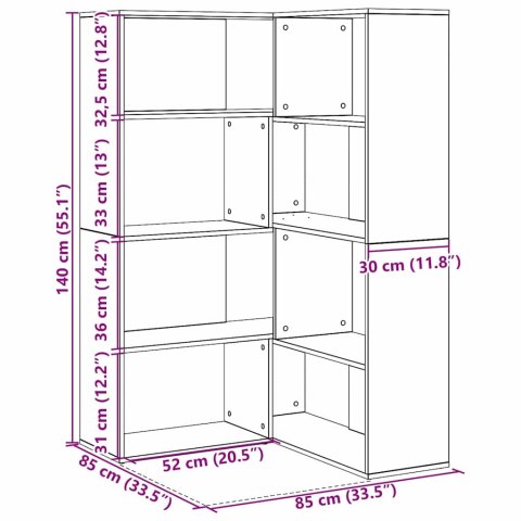 SZAFKA NAROŻNA CZARNY DĄB 140X30X140CM
