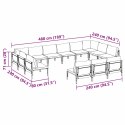 VidaXL Zestaw Sof na Ogród 13 pcs Antracytowy Stal