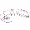 ZESTAW SOF NA OGRÓD 11 PCS ANTRACYT STAL