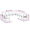 ZESTAW SOF NA OGRÓD 11 PCS ANTRACYTOWY STAL