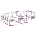ZESTAW SOF NA OGRÓD 11 PCS ANTRACYTOWY STAL