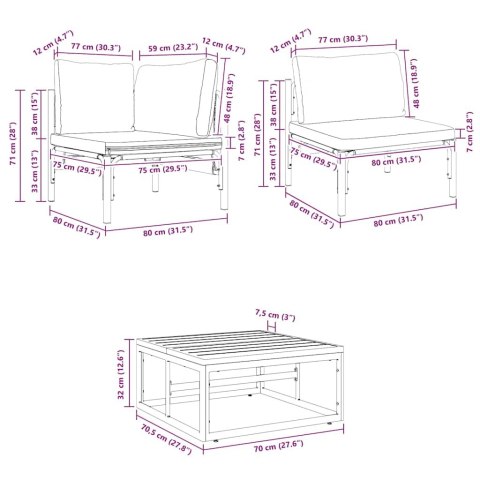 ZESTAW SOF NA OGRÓD 13 PCS ANTRACYT STAL
