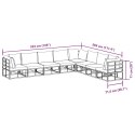 ZESTAW SOF NA OGRÓD 8 PCS CZARNY 353X 283X 71CM ALUMINIUM