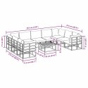 ZESTAW SOF NA OGRÓD Z PODUSZKĄ 10 PCS CZARNY ALUMINIUM