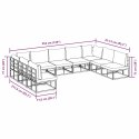 ZESTAW SOF NA OGRÓD Z PODUSZKĄ 9 PCS CZARNY ALUMINIUM