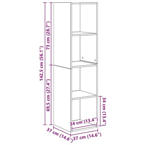 ZESTAW SZAFEK RTV 2 SZT. CZARNY DĄB 37X37X142.5CM
