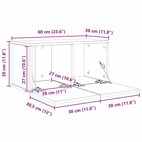 ZESTAW SZAFEK RTV 4 PCS DĄB CZARNY ŚREDNI 30X 60X 30.5CM