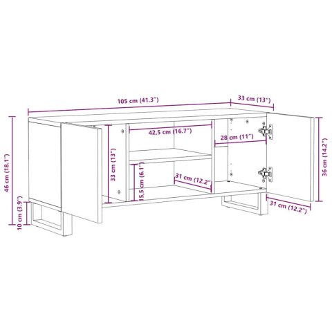 CENTRA ROZRYWKI I STOLIKI RTV BIAŁY I CZARNY 105X 33.5X 46CM