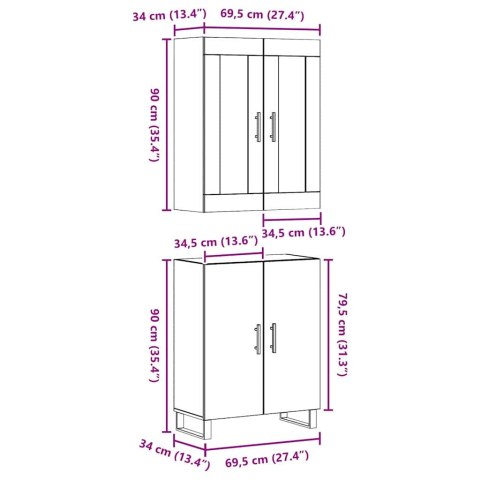 KOMODA Z PÓŁKĄ STARE DREWNO ŚREDNI