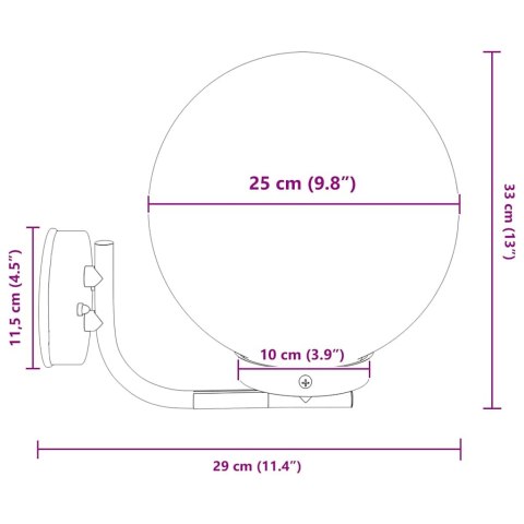 LAMPA ŚCIENNA NA ZEWNĄTRZ SREBRNA STAL NIERDZEWNA IP44
