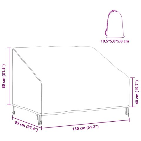 POKROWIEC NA ŁAWKĘ OGRODOWĄ 130X95X40/80CM MATERIAŁ 600D