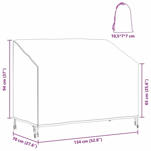 POKROWIEC NA ŁAWKĘ OGRODOWĄ 134X70X65/94CM MATERIAŁ 600D
