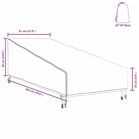POKROWIEC NA LEŻAK OGRODOWY 203X81X63CM