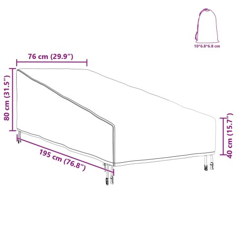 POKROWIEC NA MEBLE OGRODOWE 195X76X82CM