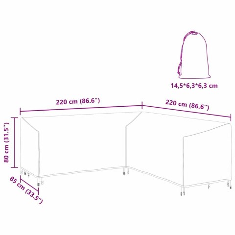 POKROWIEC NA MEBLE OGRODOWE 220X220X80CM