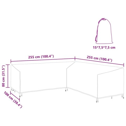 POKROWIEC NA MEBLE OGRODOWE 255X255X80CM