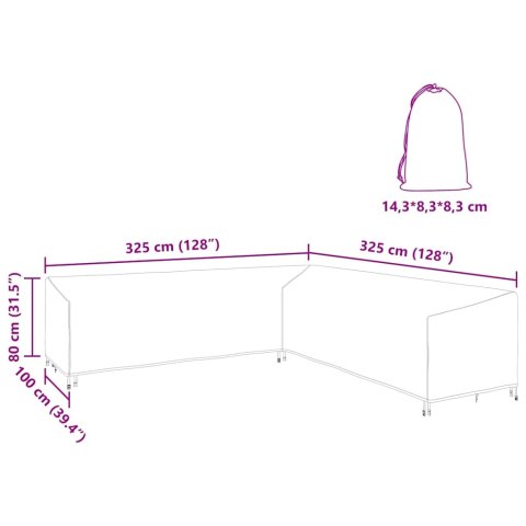 POKROWIEC NA MEBLE OGRODOWE 325X325X80CM
