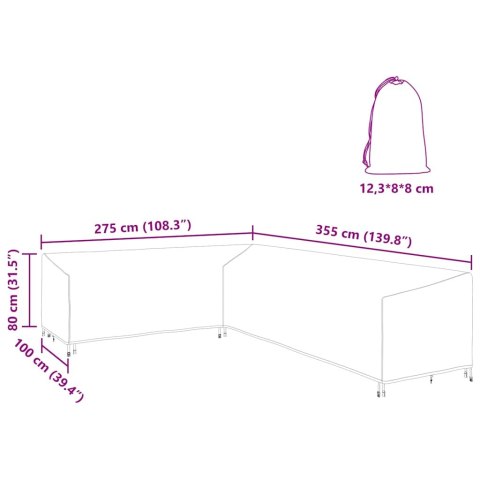 POKROWIEC NA MEBLE OGRODOWE 355X275X80CM