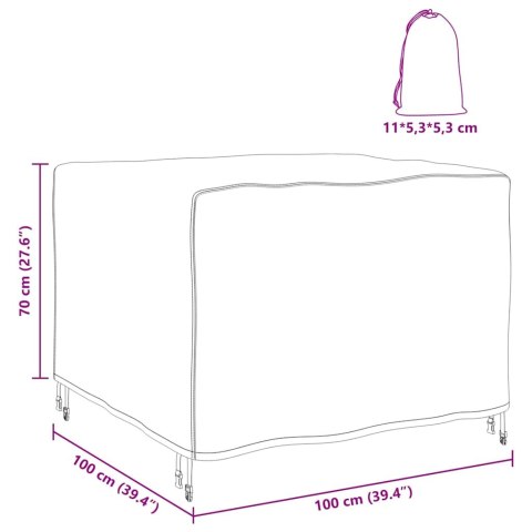 POKROWIEC NA MEBLE OGRODOWE CZARNY 100X100X70CM 420D