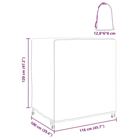 POKROWIEC NA MEBLE OGRODOWE CZARNY 116X100X120CM 600D