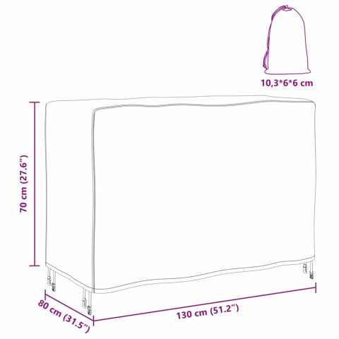 POKROWIEC NA MEBLE OGRODOWE CZARNY 130X80X70CM 210D