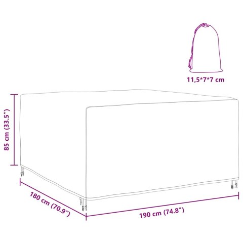 POKROWIEC NA MEBLE OGRODOWE CZARNY 180X190X85CM 210D