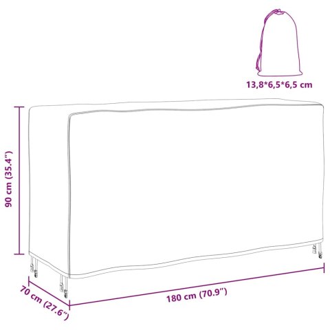 POKROWIEC NA MEBLE OGRODOWE CZARNY 180X70X90CM 420D