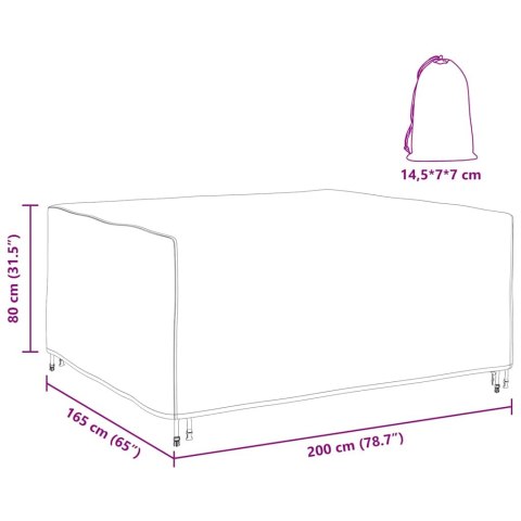 POKROWIEC NA MEBLE OGRODOWE CZARNY 200X165X80CM 420D