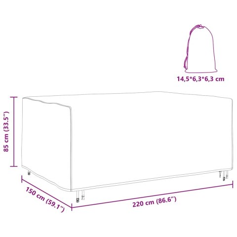 POKROWIEC NA MEBLE OGRODOWE CZARNY 220X150X85CM 210D