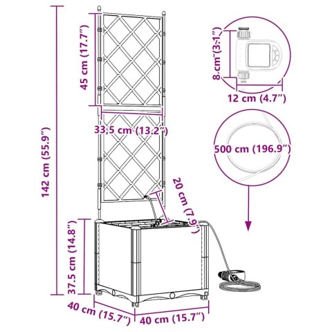 DONICE Z SYSTEMEM NAWADNIANIA BRĄZOWE