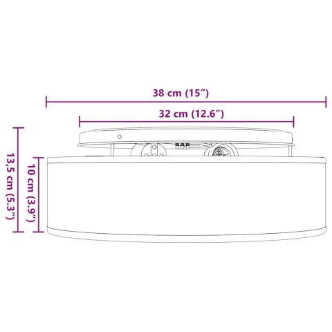 LAMPA SUFITOWA BIAŁA Ø 38CM MATERIAŁ E27