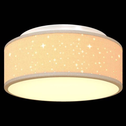LAMPA SUFITOWA Z LAMPIONEM W GWIAZDY TAUPE Ø 30CM TKANINA E27