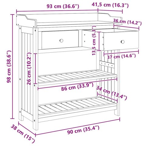 SZAFKA OGRODOWA Z SZUFLADĄ Z PÓŁKĄ Z M BRĄZOWY 78X36.5X78CM