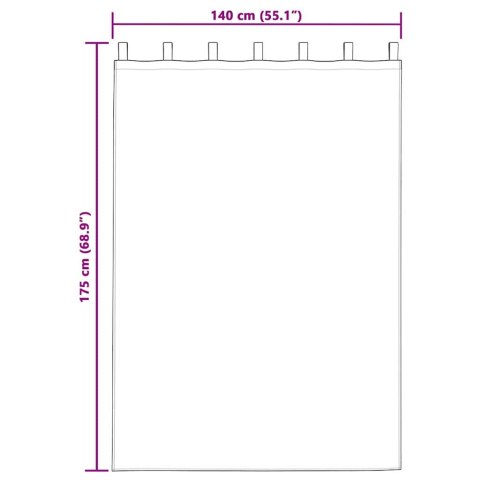 ZASŁONY Z ZASŁONAMI 2 PCS BIAŁY 140X 175CM POLIESTER