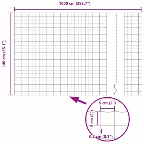 EURO OGRODZENIE ZIELONE 1.4X 10M STAL