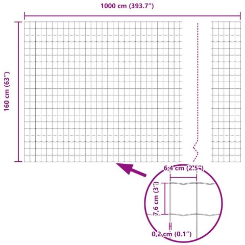 OGRODZENIE EURO SZARE 1,6X10M STAL