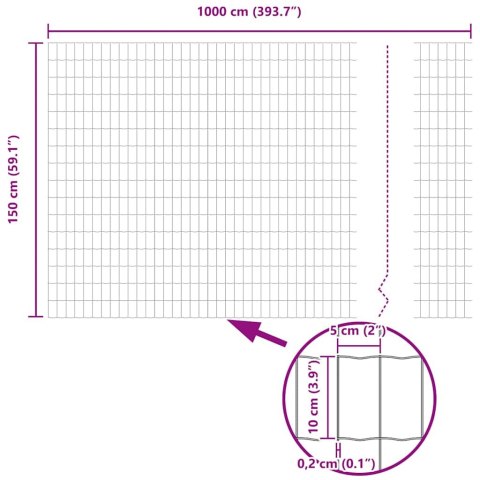 OGRODZENIE EURO ZIELONE 1.5X10M STAL