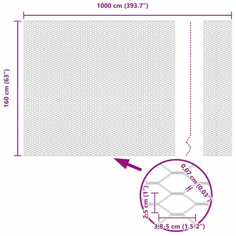OGRODZENIE HEKSAGONALNE ZIELONY 1000X 160X 0.07CM