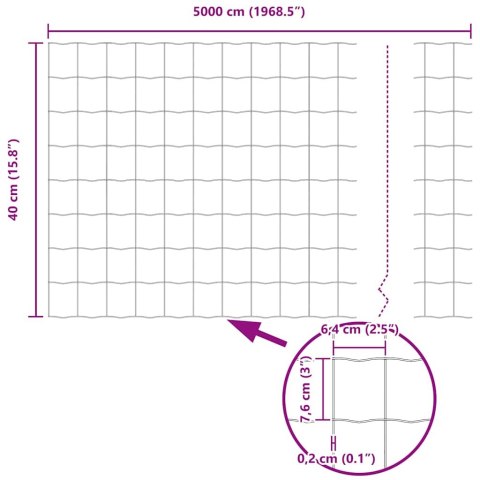 OGRODZENIE EURO SZARE 0.4X50 M STAL
