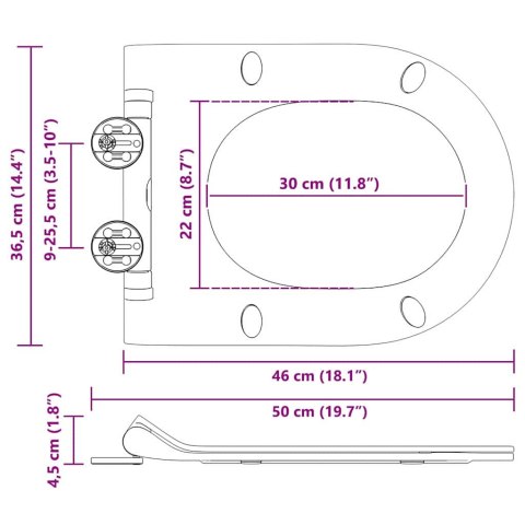 DESKA TOALETOWA BIAŁY 48.5X 36X 5CM POLIPROPYLEN