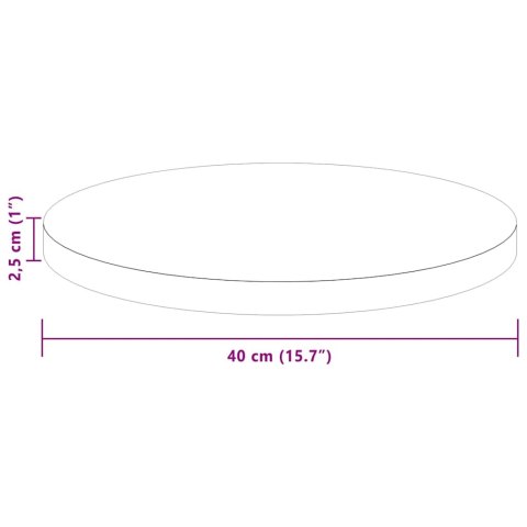 BLAT STOŁU JASNOBRĄZOWY ŚR. 40X2.5CM SOLIDNE DREWNO DĘBOWE