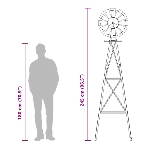 WIATRAK SZARY 84X68X245CM ŻELAZO