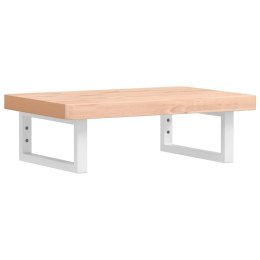 PÓŁKA ŚCIENNA POD UMYWALKĘ STAL I LITE DREWNO BUKOWE